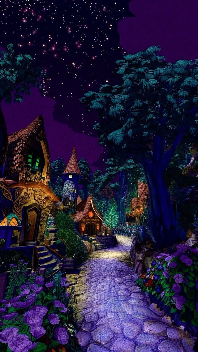 The night village. #liminalspace #dreamcore #2000snostalgia #ps2 #fantasy AI Generated by @en4ria