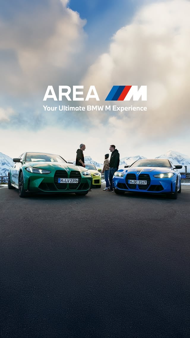 Welcome to AREA M - Your Ultimate BMW M Experience. Driven by control and safety since 1977, now united by the desire for performance and excellence.Join a vibrant community for all M enthusiasts and experience high-performance driving in extraordinary locations worldwide. Ready. Set. AREA M.🏁Register now via the link in bio.#AREAM #BMWMPaint finish shown: M Zandvoort Blue, Sao Paulo Yellow and M Isle of Man Green metallic. Check the link in bio for the BMW Individual Visualizer to see more BMW Individual colour options.The BMW M2 Coupé: Mandatory information according to German law ’Pkw-EnVKV’ based on WLTP: energy consumption combined: 10.2-9.8 l/100 km; CO₂ emissions combined: 231-222 g/km; CO2-class(es): G.BMW M3 Competition Sedan with M xDrive. Mandatory information according to German law 'Pkw-EnVKV' based on WLTP: energy consumption combined: 10.2-10.1 l/100 km; CO₂ emissions combined: 230-228 g/km; CO₂ class(es): G.The BMW M4 Competition with M xDrive: Mandatory information according to German law ’Pkw-EnVKV’ based on WLTP: energy consumption combined: 10.1 l/100 km; CO₂ emissions combined: 229-227 g/km; CO2-class(es): G. by @bmwm