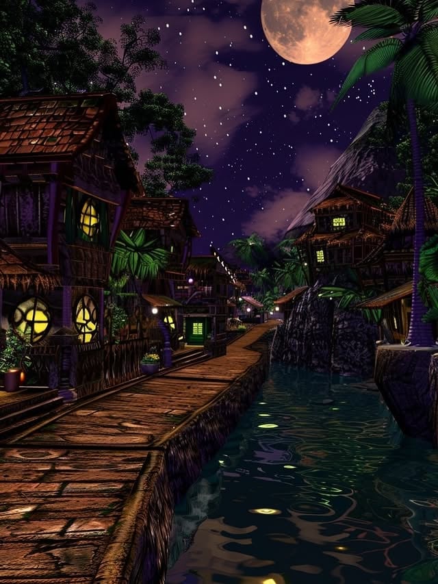 Water Village RPG.#2000snostalgia #ps2 #dreamcore #liminalspace #oasis AI Generated by @en4ria