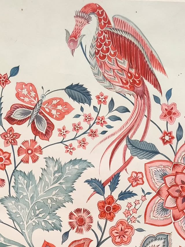 Mythical birds from our archive! [shambhavit, chintz, handpainted prints] by @shambhavit