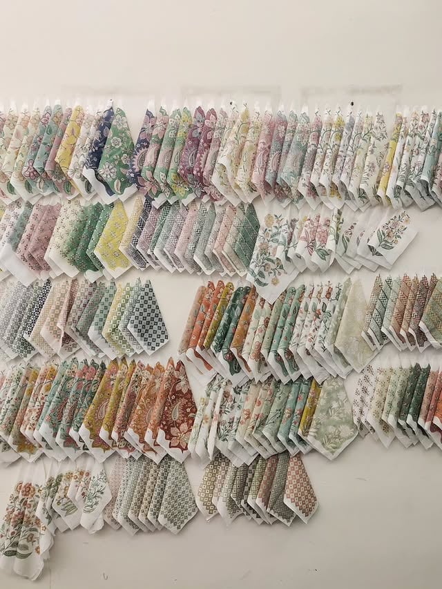 Sea of swatches!Hand block printed.For B2B trade, connect on +91 9119123706 or request a swatch at sales@shambhavit.comDM your number along with quantity and quality details to get a call back. 🌸 [apparel, home furnishing, Block print, block printed fabrics, sourcing, Jaipur, trade, design studio, shambhavit] by @shambhavit