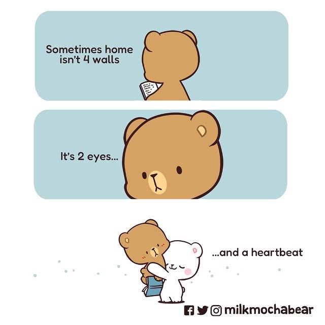 Home ❤️---Feel free to tag your safe place! 🏠--- Follow 👉 @milkmochabear for more comics ❤ ⚠️ Credit by mention us in first line of caption if repost, no credit/hidden credit = report ⚠️ 🚫Do not edit/do not remove our watermark/do not replace our watermark with other name!🚫 #milkmochabear #comic #comicstrip #bearcouple #milkandmocha by @milkmochabear