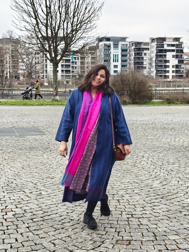 Never without my hot pinks and my staple @ekaco coat! by @shambhavit
