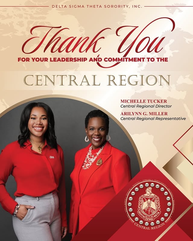 As we formally open the 52nd Central Regional Conference, we do so with hearts full of gratitude.The Central Region has been shaped by the dedication and servant leadership of Central Regional Director Michelle Tucker and Central Regional Representative Arilynn Miller. Their commitment to this region has been marked by a spirit of excellence and a deep devotion to every soror they have served — remaining anchored in the legacy of the Central Region, while being intentional about evolving how the region supports its diverse members and the communities they serve and represent. In doing so, they have truly embodied the motto, "For Central, I Serve!"Sorors Tucker and Miller, we thank you for all that you have done on behalf of the Central Region and our beloved sisterhood - We ❤ you! #DST1913 #DSTRC2026 #WeAreCentral by @dstinc1913