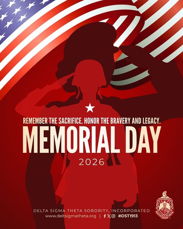 Delta Sigma Theta Sorority, Incorporated pauses today to honor all those who gave their lives in service to this nation. We are anchored in their legacy, shaped by their sacrifice, humbled by their courage, and committed to living out the values they protected. #DST1913 #OneDeltaOneMission by @dstinc1913