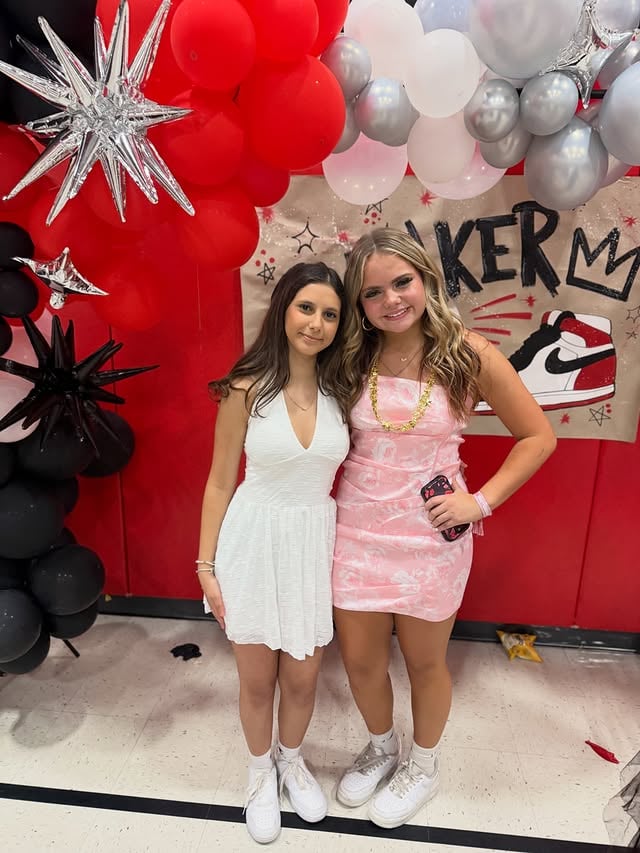About the 8th Grade Sneaker 👟 Ball 🪩🎉Our last party at SMS 🐾❤️🖤#8thgradedancedress #8thgradedance by @isabellaklein__