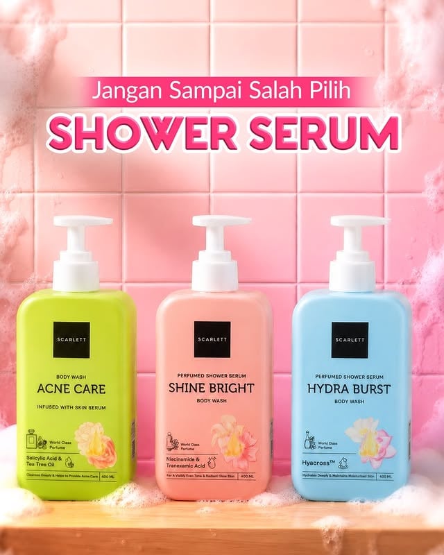 Kalau mandi cuma bikin bersih, Scarlett Shower Serum bikin kulitmu terasa lebih nyaman setelahnya 💖✨ Kulit terasa lebih lembap✨ Tampak lebih cerah dan sehat✨ Terasa lebih halus dan lembut✨ Membersihkan kotoran tanpa membuat kulit terasa ketarik✨ Wangi yang bikin mood naik sepanjang hariUdah coba varian yang mana nih? by @scarlettofficial