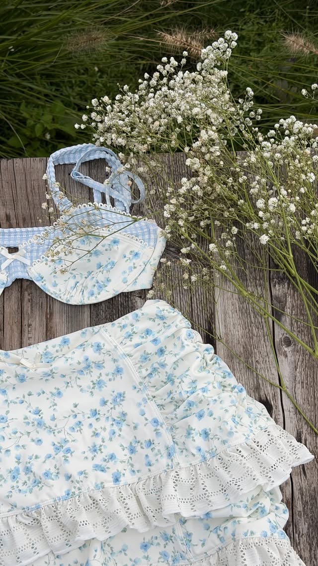 the girls are entering their garden hour era ✨⁠ by @haute_swimwear