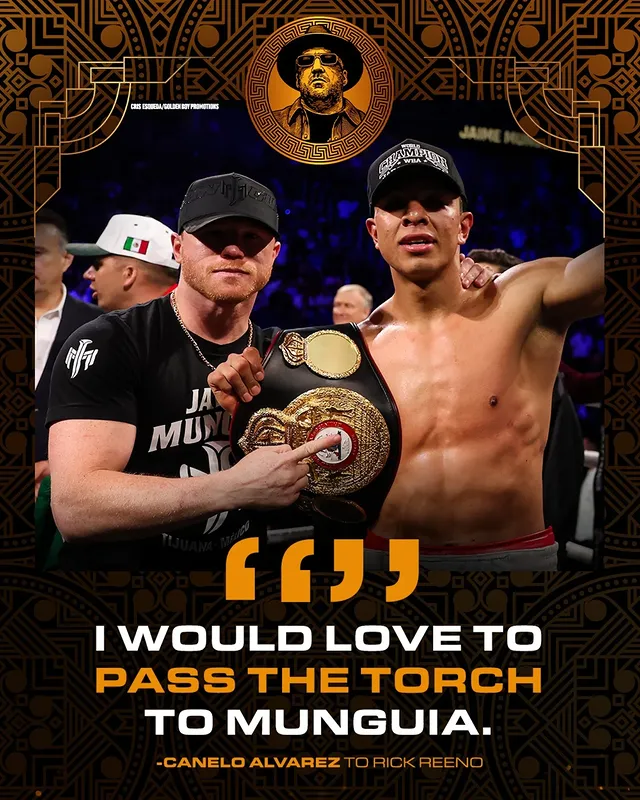 Canelo Alvarez hopes to pass the torch to teammate Jaime Munguia as the next face of Mexican boxing when he retires 🇲🇽 🥊Stream the latest episode of Mr. Verzace Podcast 🎙️ by @versaceboxing