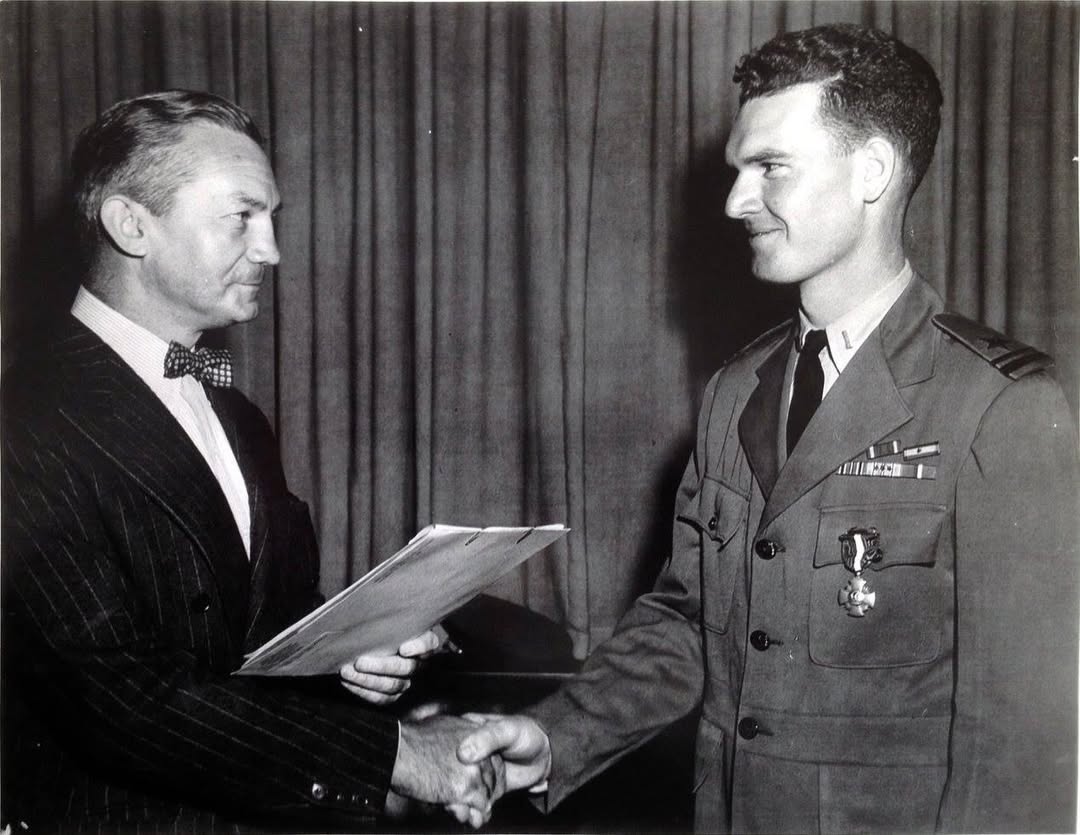 This is my father-in-law Wallace Brady. He served in the Navy and was awarded the Navy Cross. He was a wonderful man. Thinking of the brave men and women who serve our country, our veteran's and their families. Remembering with gratitude those who made the ultimate sacrifice. #memorialday by @melissapeterman