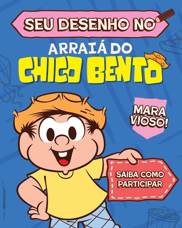 O Arraiá do Chico Bento vai ganhar um toque especial! 🌽🎨 Suas ilustrações inspiradas nos personagens da Vila Abobrinha podem fazer parte dessa festa. Para participar, você só precisa seguir as instruções do carrossel. Boa sorte! 💛#MeuDesenhoNoArraiá #ArraiáDoChicoBento by @mspestudios