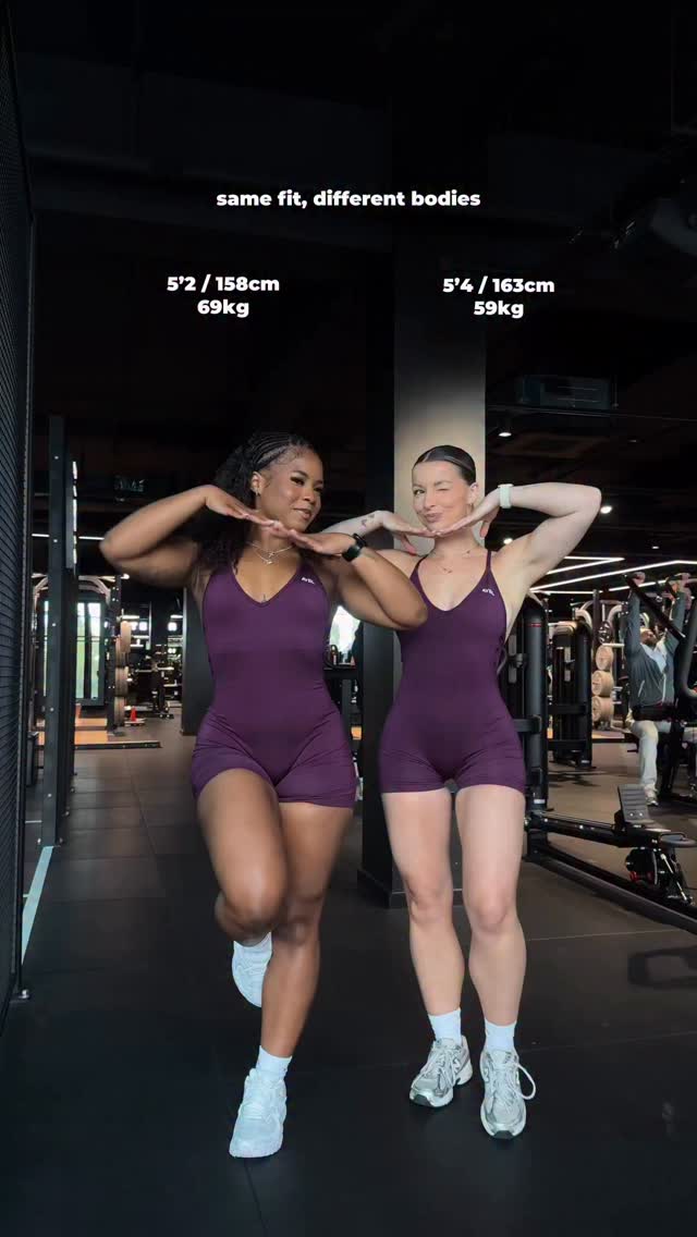are you the short or tall friend?👩🏽‍🤝‍👩🏻both wearing @aybl adapt all in one code: “KEY” & code: “BETH” to save💜#gymgirlsuk #gymsets #aybl #gymgirlsmotivation #gymgirlgains by @bethgouldd