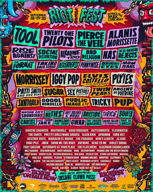 Yo Chat Rats - exciting news! We’re playing @riot_fest in Chicago this September. Tickets are available today - hit the link in our bio if you want in!This may be your one and only chance to see Patti Smith get sprayed down with Faygo, so don’t miss out!………Don’t forget you can also catch us VERY soon in Japan/Australia/NZ 4 June - Osaka - at @ Conpass5 June - Tokyo - @ Earthdom9 June - Perth @ The Rechabite11 June - Sydney @ Manning Bar12 June - Melbourne @ Max Watts* SOLD OUT13 June - Hobart @ Dark Mofo SOLD OUT14 June - Brisbane @ The Triffid16 June - Adelaide @ Lion Arts Factory18 June - Auckland @ Tuning Fork19 June - Wellington @ San Fran by @chatpileband