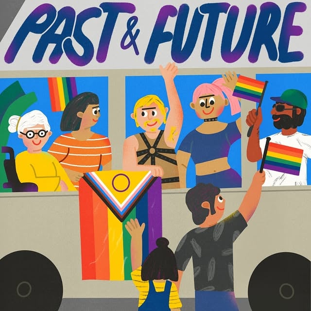 For Pride Month, @elenaeper created pieces especially for our partnership with @trevorproject! Her illustrations celebrate love in all its forms, showing a diversity of bodies, identities, and relationships under the rainbow as a symbol of community and belonging. #AlwaysHereAlwaysForward by @vogueeyewear