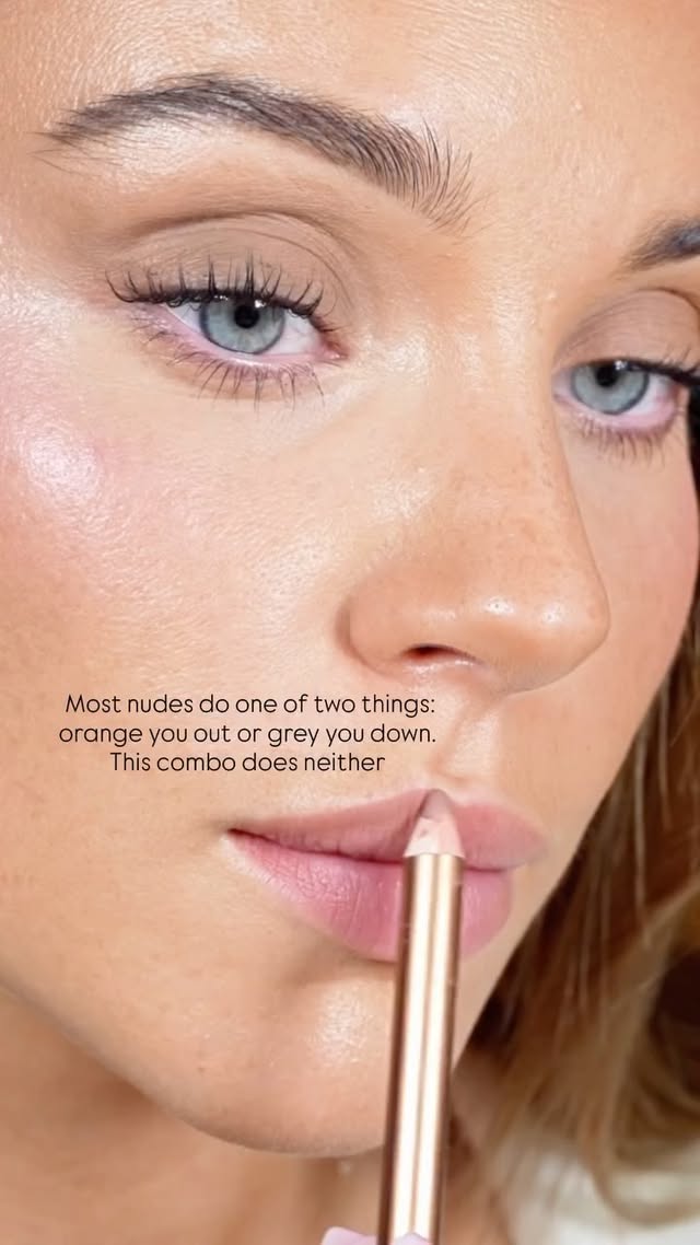 (Mac creme cup! Not creme d nude sry 😅) My most recommended nude lip combo that never fails!PRO hack: It’s easy to change the temperature by adding a cool or warm liquid blush or lip gloss as a topper 👌❤️@charlottetilbury @maccosmetics @saiebeauty #nudelipcombo #paleolivemakeup #coolundertonemakeup #sminktips by @mathildaharoun