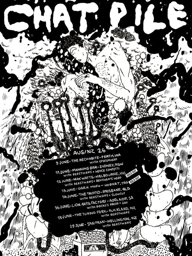 SUPPORTS ANNOUNCEMENT & LOW TICKET WARNING@chatpileband fans of Australia & New Zealand rejoice!We’re happy to announce some fantastic additional supports for the upcoming tour:Perth - @spacerhead_theband Sydney - @henceconfetti Melbourne - @benthams_head_aus Brisbane - @slowcutband Adelaide - @rockysprideandjoy They join the mighty @beastwarsband who perform in Sydney, Melbourne, Brisbane, Auckland & WellingtonMelbourne & Hobart have SOLD OUT. No further tickets will be added.Sydney & Wellington are not far behind, this is your low ticket warningCan’t wait for these shows =)Tickets from birdsrobe.com by @chatpileband