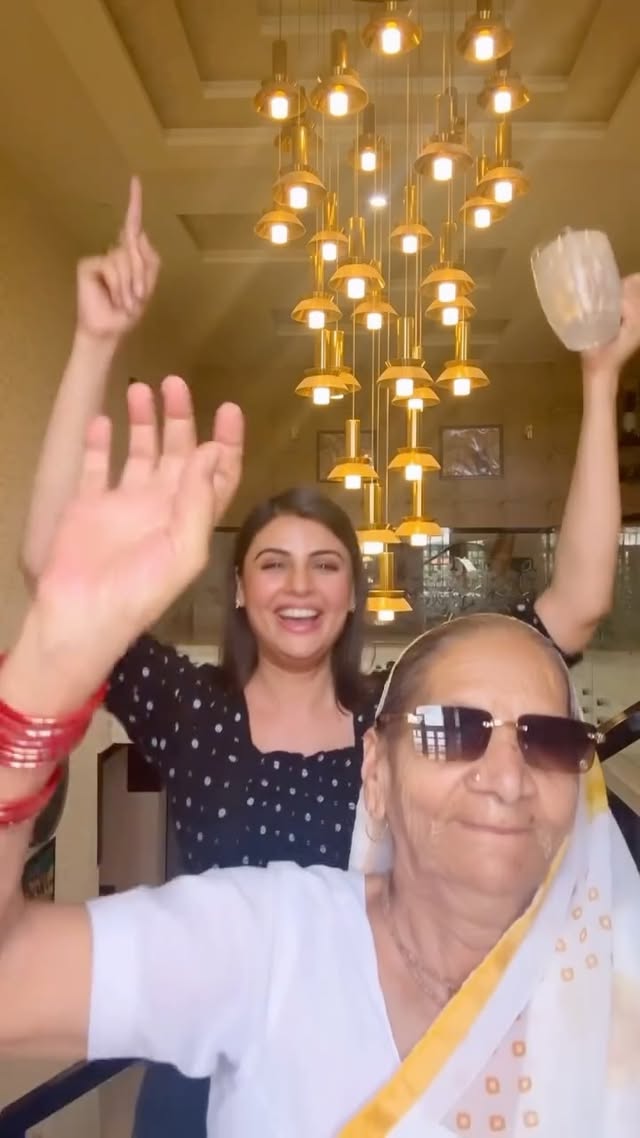 The happiness on her face when I finish my glass of buttermilk ❤️P.S. - Took me a lot of convincing to get her to do this 😂#grandmother #love #fun by @maltichahar