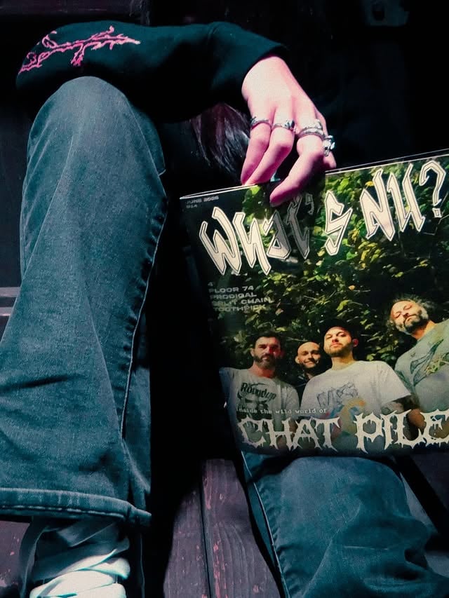 What’s Nu? Magazine Issue #014 featuring @chatpileband is available now via the merch table link in bio. Also featuring @4degrees765 @toothpick.tx @prodigal.official and more!Created by @inloveanddest and published by the @numetal_agenda. Cover story by @odst_sam_owens by @chatpileband