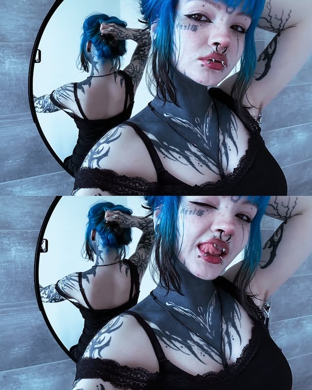 ⚛︎ 𝖙𝖔𝖌𝖊𝖙𝖍𝖊𝖗 𝖔𝖓 𝖙𝖍𝖎𝖘 𝖕𝖑𝖆𝖓𝖊𝖙 ꩜ 🌎-Hi hi my fellow earth dwellers !!What’s one thing you’re really grateful for aboutour beautiful intricate planet earth ?? Let me know !For me,I’m really grateful for the wind, it’s a friend of mine🌬️I love you, drink some water, stay stellar ! 🔭...#bluehair #tattoo #inked #alien #bodymods by @virgoamity