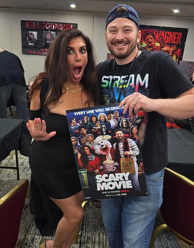 This is hilarious! Who is ready to see #ScaryMovieVI this weekend? Honored to now be apart of such an iconic hilarious franchise, and to whoever actually made this poster, we are blown away, it was a pleasant surprise- we love our fanbase. Can you catch me and my scene partners @felissarose123 and @fedorsteer in the new #ScaryMovie? #Scarifier #ArtTheClown … there might even be another little #Terrifier universe Easter egg for all of you savvy fans! 🎅🤷 make sure to see it June 5th in theaters! by @felissarose123