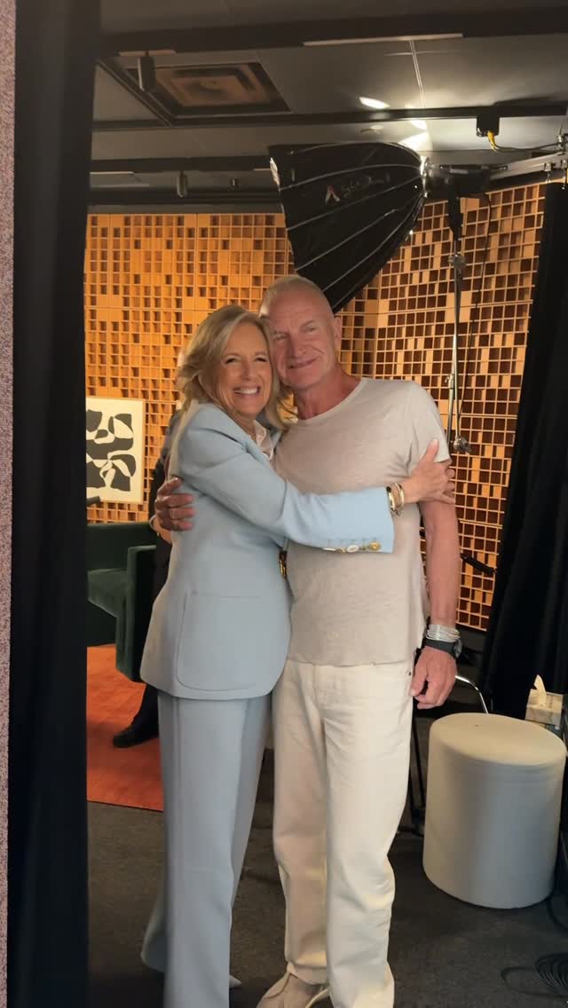 Bumped into this wonderful Englishman in New York and found out we’re both teachers! @theofficialsting by @drbiden