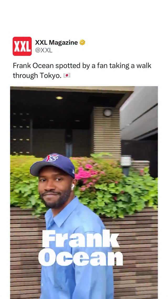 Frank Ocean spotted by a fan taking a walk through Tokyo. 🇯🇵What’s your favorite Frank Ocean track? ⬇️💭🎥: @coachhawkinsumes