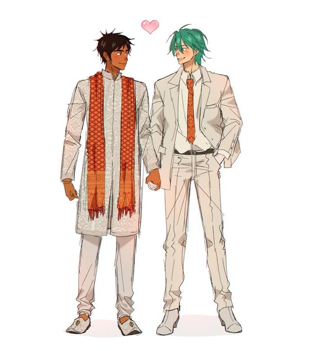 Superfish and DJ wedding pt 2 (I just wanted to draw their full wedding outfits and it spiralled into this lol)

#myart #superfish #bl #comic #webtoon