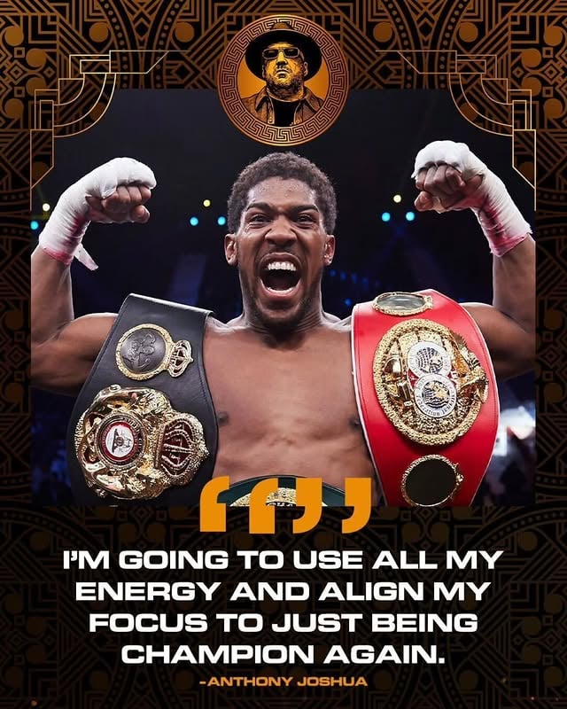 Anthony Joshua makes it clear that his goal is to be a three-time heavyweight world champion 👑Stream the latest episode of Mr. Verzace Podcast on Apple, Spotify and The Ring's YouTube 🎙 by @versaceboxing