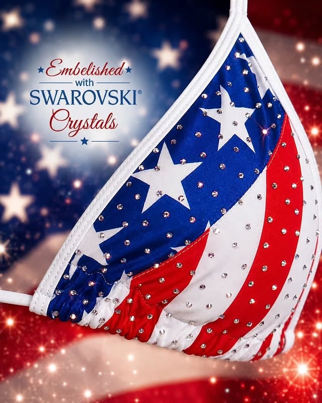 💎🇺🇸 Red, white, & sparkle all over! This patriotic bikini is Embellished with Swarovski ®️ Crystals and proudly made right here in America by Lucy and our team. Sexy stars, stripes, and shine that turns every beach into your runway... who’s ready to light up the summer? ✨😘#SuitsYouSexy #PatrioticBikini #AmericanMadeSparkle by @suitsyoubikinis