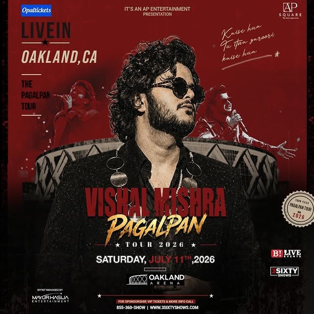 JUST ANNOUNCED AND TICKETS ON SALE NOW! Vishal Mishra is coming to Oakland Arena on Saturday, July 11. Get your tickets now! by @oaklandarena