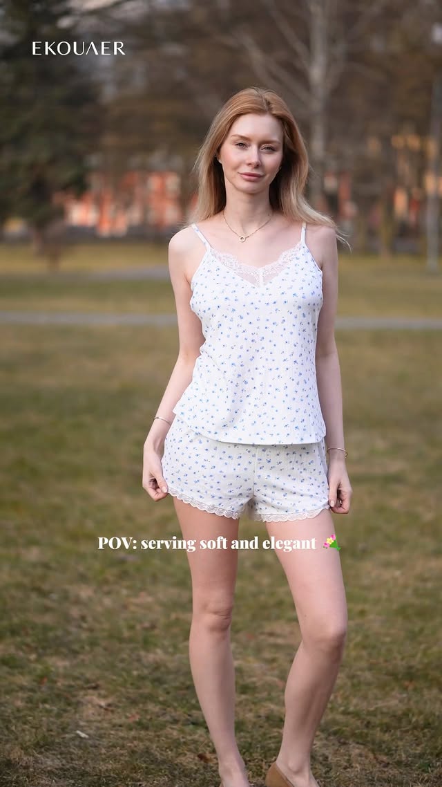 Who said sleepwear can’t be stylish? 😉⁠⁠⁠#EKOUAER #PrimeYourComfort #AmazonPrimeDay #LoungeSets #EkouaerLoungeSetsForWomen by @ekouaerofficial
