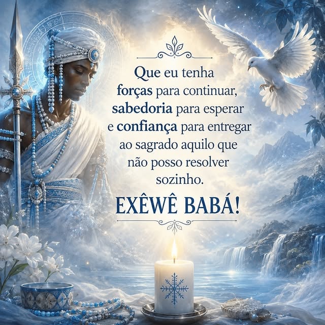 🌿 Antes de ler a mensagem, deixe nos comentários a saudação de Oxaguiã: EXEWÊ BABÁ! 🤍⚔️Quantas vezes você acordou cansado sem ter carregado peso algum nas mãos?Existem cansaços que não vêm do corpo. Eles nascem das preocupações acumuladas, das expectativas frustradas e das batalhas silenciosas que ninguém vê.Oxaguiã, o jovem guerreiro da paz, nos ensina que nem toda vitória acontece pela força. Muitas vezes, o cansaço surge quando tentamos resolver tudo ao mesmo tempo e controlar aquilo que pertence ao tempo sagrado.Observe uma árvore depois da tempestade. Ela não corre atrás das folhas que perdeu. Ela permanece firme, permitindo que a vida siga seu curso. Assim também acontece com você. Nem tudo precisa ser resolvido hoje.Talvez sua maior batalha neste momento não seja continuar correndo, mas aprender a descansar sem abandonar seus sonhos.🕯️ Grande oração de Oxaguiã com a vela brancaPai Oxaguiã, senhor da renovação e da coragem serena, derrame sua luz sobre meus pensamentos e fortaleça meu coração.Afaste de mim o excesso de preocupações e o peso das angústias que venho carregando.Ensine-me que descansar também faz parte da caminhada.Que sua espada corte todo desânimo, toda insegurança e toda tristeza persistente.Cubra meus caminhos com serenidade, clareza e esperança.Que eu tenha forças para continuar e confiança para entregar ao sagrado aquilo que não posso resolver sozinho.Que a chama desta vela branca ilumine meus caminhos e renove minhas energias.EXEWÊ BABÁ! Assim seja, assim será. 🤍⚔️✨ Se esta mensagem falou com você, deixe nos comentários: EXEWÊ BABÁ!#raízesespirituais #Oxaguiã #Fé #Renovação #oracaododia by @raizes_espirituais