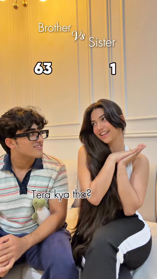 Never played a game I didn’t win😌✨ @divyamsharmaaa01 
.
.
.
#challengevideo #brothersister #prank #siblings #funnymeme 
[ guess the number challenge, prank videos, sibling goals, sibling bond, best brother sister duo, funny, guess who won]