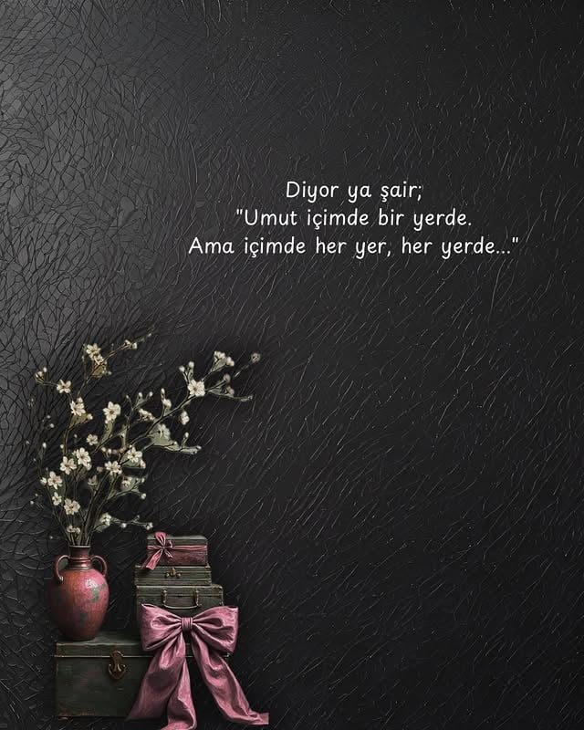 Diyor ya şair;“Umut içimde bir yerde.Ama içimde her yer, her yerde...”#etkanıngünlüğü by @etkaningunlugu