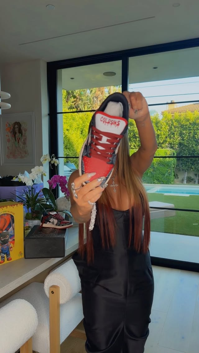 Thank you everyone for the love on Scary Movie 6 ❣️ and thank you @coldsins.ny for the limited edition Ghost Killers Jordans 😍 Make sure to sign up on their website so you don't miss their next drop @coldsins.ny These Ghost Face sneaks slay 🔥#scarymovie @scarymovie by @carmenelectra