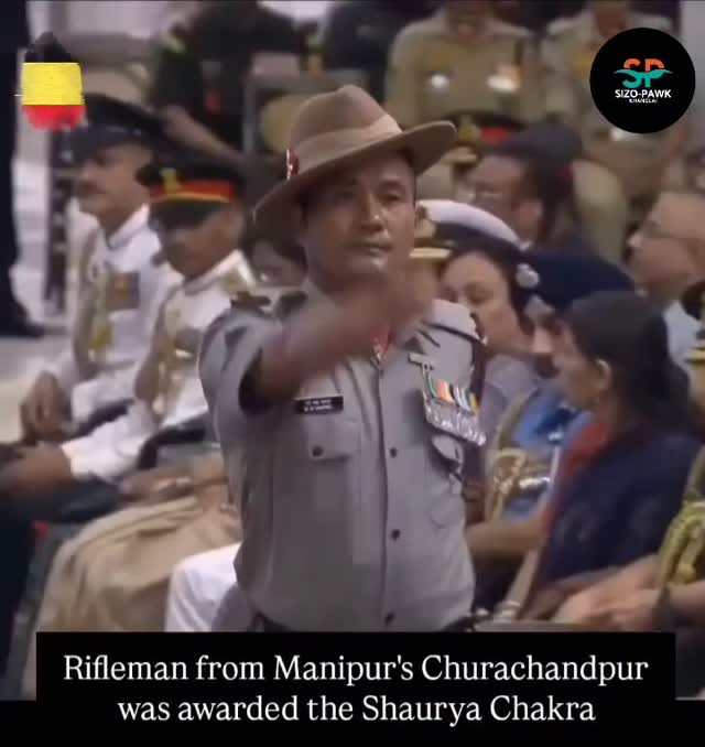 Rifleman Manglemsang Vaiphei, a native of #Churachanpur district in #Manipur and a soldier of the 3rd Battalion, #AssamRifles , India's third-highest peacetime gallantry award. He received the honour in recognition of his exceptional bravery, courage, and selfless service during a counter-infiltraction operation, bringing pride to both #Manipur and the nation.Vaiphei Chapa Manglemsang Vaiphei la nam mipi te'n ka hun kipak pi takzet u'i. by @being_chikim