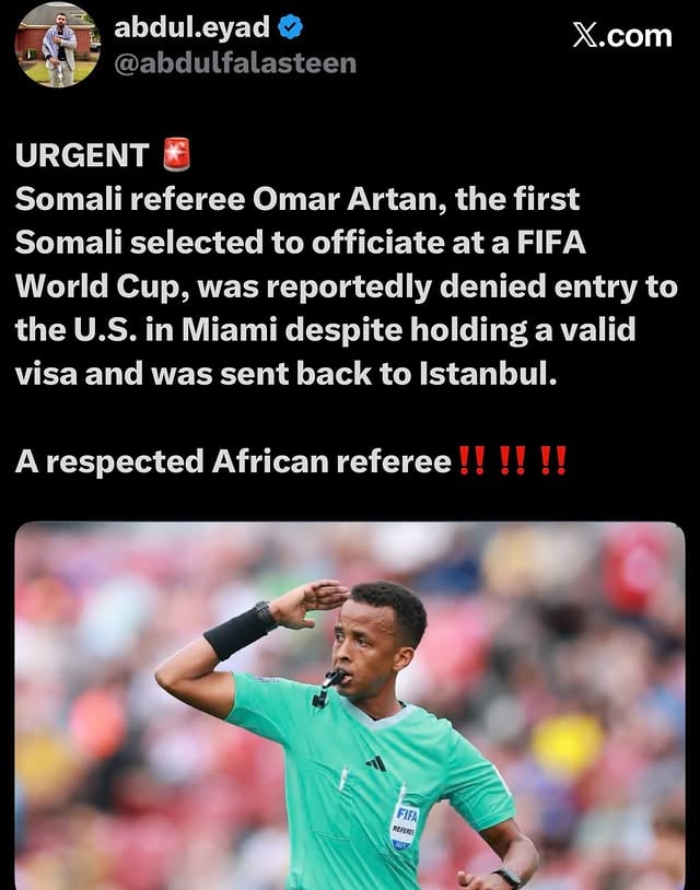 Very sad. These immigration policies are showing that no one is immune. 
Yet FIFA IS SILENT 🔇