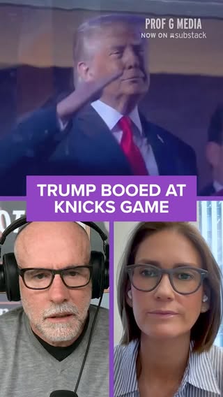 Knicks fans were “pissed off” waiting three hours for Trump

Trump attended Game 3 of the NBA Finals where the Knicks lost to the Spurs, ending their 13-game postseason winning streak. Scott Galloway and Jessica Tarlov discuss, on Raging Moderates.
