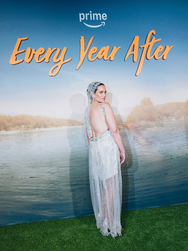 Last night at the @tribeca premiere of @everyyearafter! A shimmering evening for a shimmering show. Join us in Barry’s Bay tomorrow!!!!

Dress @anmolhandaatelier 
Styling @amber__watkins 
Makeup @meredithbaraf 
Hair @loft26nyc