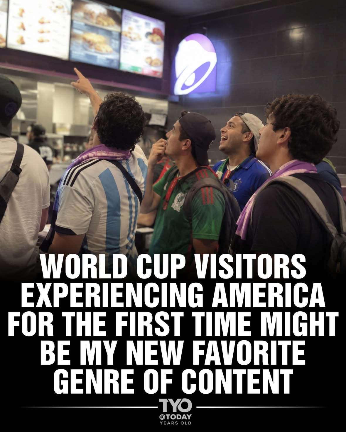 The 2026 World Cup brought millions of international visitors to the United States and the content coming out of it has become its own category.

Posts from fans from Europe, South America, Africa, and Asia sharing their first encounters with Whataburger, Tex-Mex combo plates, ranch dressing, Waffle House, and American portion sizes in general are going viral every single day.

What makes it land is that nobody is performing for the camera. These are fans who flew across the world for a soccer tournament and accidentally ended up in the middle of a cultural exchange. 

The World Cup brought the globe to America. America responded by feeding everyone enormous amounts of food and watching what happened.

#worldcup #america #unitedstates #viral #europe